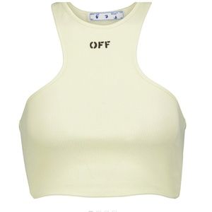 OFF White Logo Stretch Cotton Crop Top